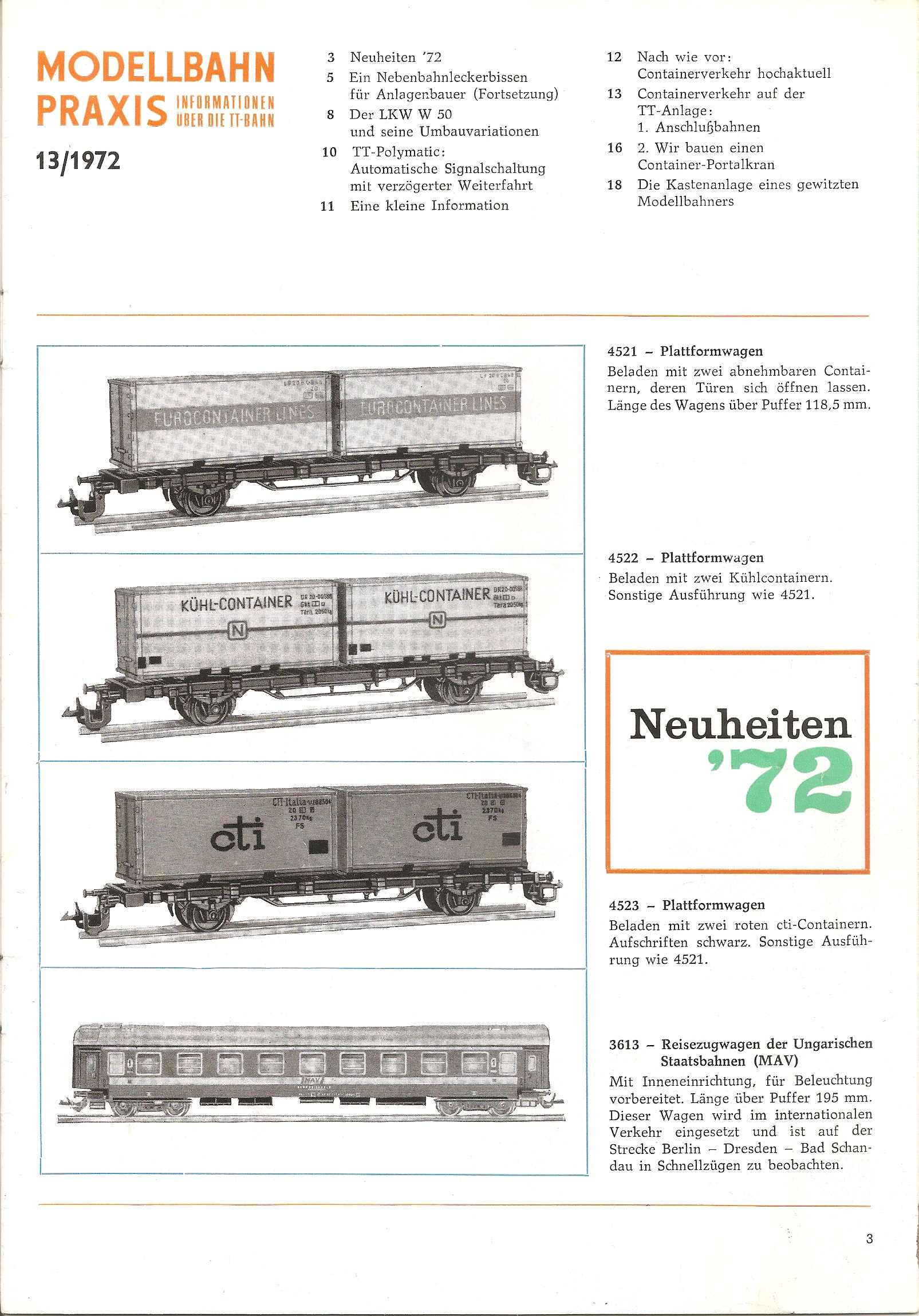 Журнал Modellbahn Praxis №13 1972 г. страница 2 Журнал Modellbahn Praxis №13 1972 г. страница 2
